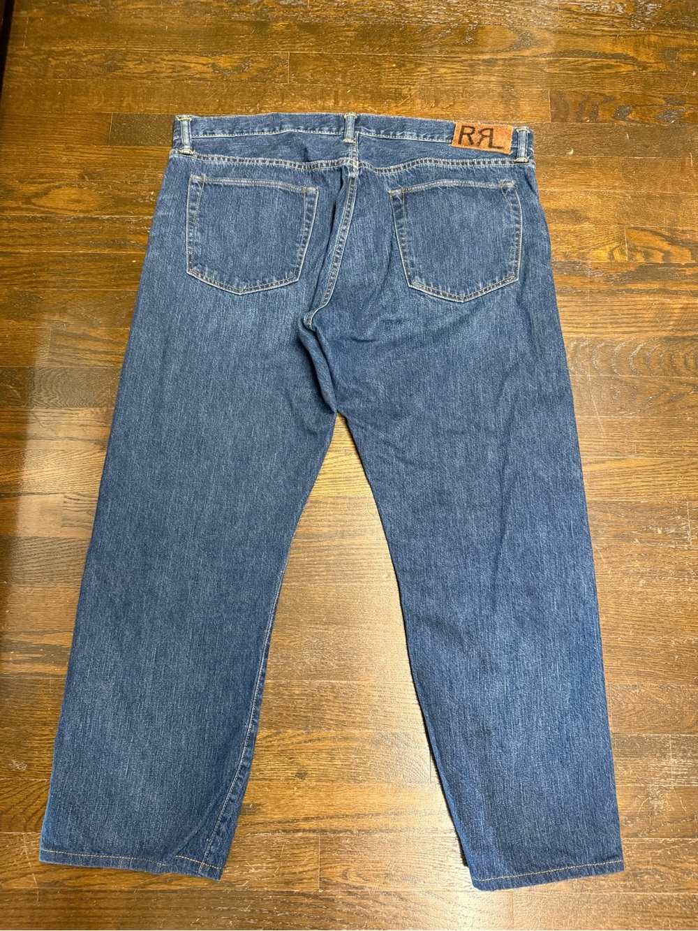 Men's Ralph Lauren Double R L Slim Fit Jean Size 40 x 32 Blue Denim Cotton Japan
